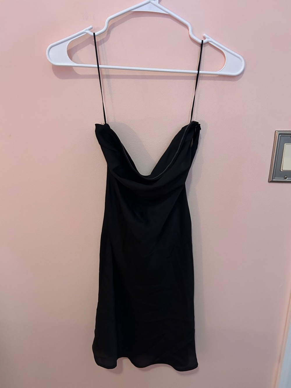 Black Cowl Neck Strapless Slip Dress - Women